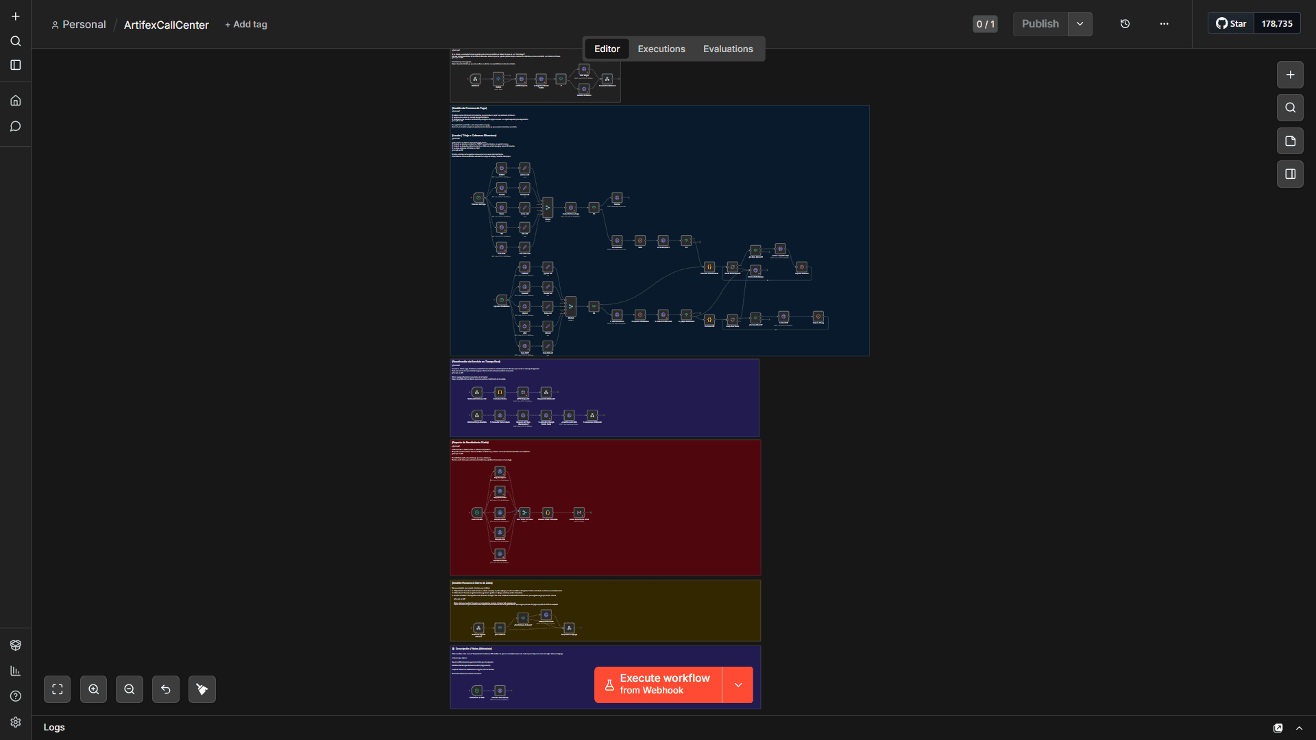 Flujo de automatización visual en n8n para Respond-IA